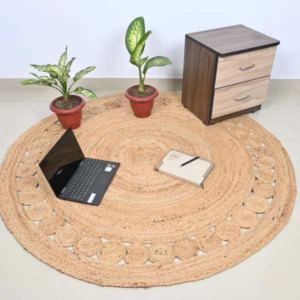 Round 7", 5" 3" Jute Rug
