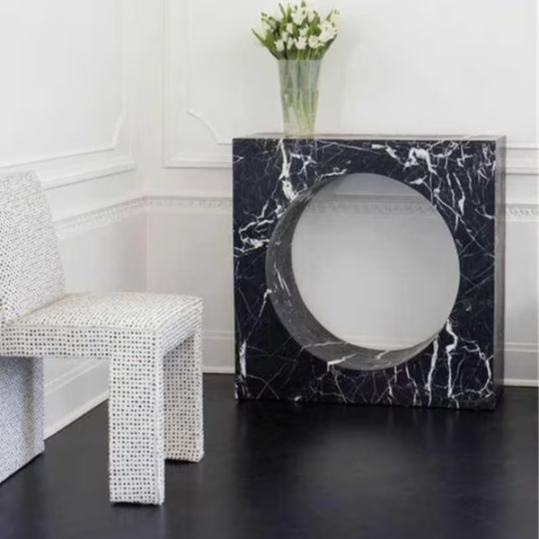 Abstract Art Marble Side Table