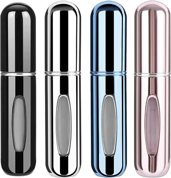 KJHD Portable Mini Refillable Perfume Atomizer Bottle, Refillable Perfume Spray, Atomizer Perfume Bottle, Scent Pump Case for Traveling and Outgoing, 5ml Multicolor Perfume Spray (4 pieces)