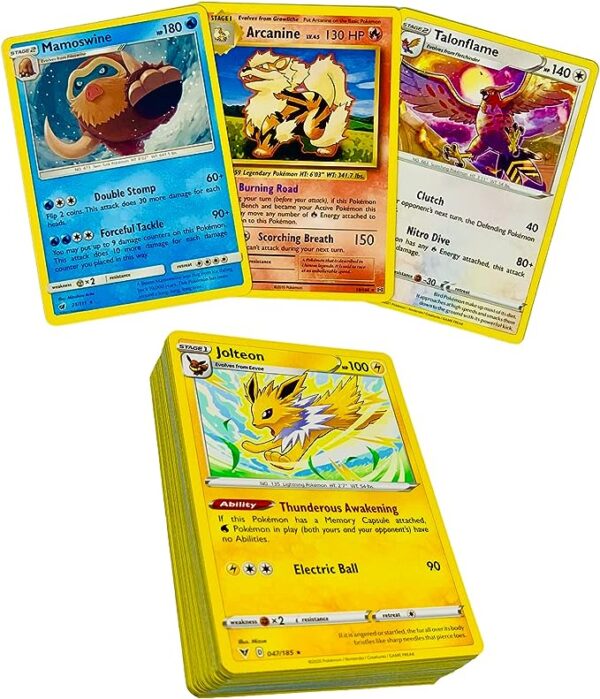 Pokemon TCG - 50 Card Assorted Lot from Every Series, 50 Cards + 3 Rare Cards (53 Total)