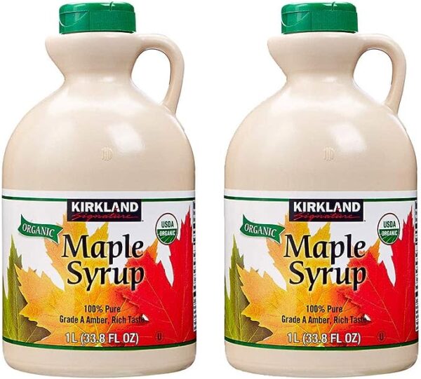Maple Syrup 2Liters Grade A Product of Canada - Halal - 100% Pure Amber Rich Taste (2 x 1L Bottles)