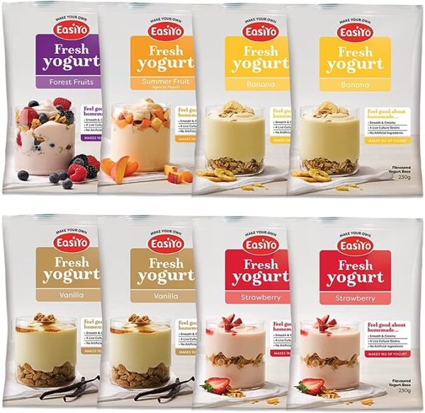 EasiYo Yogurt Base, Everyday Mixed Pack, 8 Count